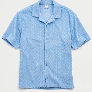 UO Jacquard Terry Button-Down Shirt Sz Medium
